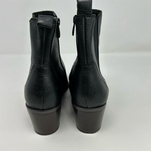 Franco Sarto Women's Black Leather Chelsea Boots Size 10M Pointed Toe Western - Picture 8 of 13